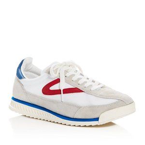 Stylish Women's Sneakers - White, Red, Blue